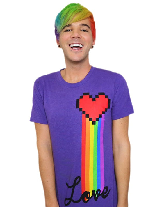 Tri-Blend Orchird Pixel Heart