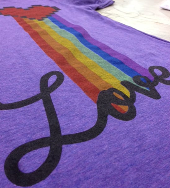 Tri-Blend Orchird Pixel Heart