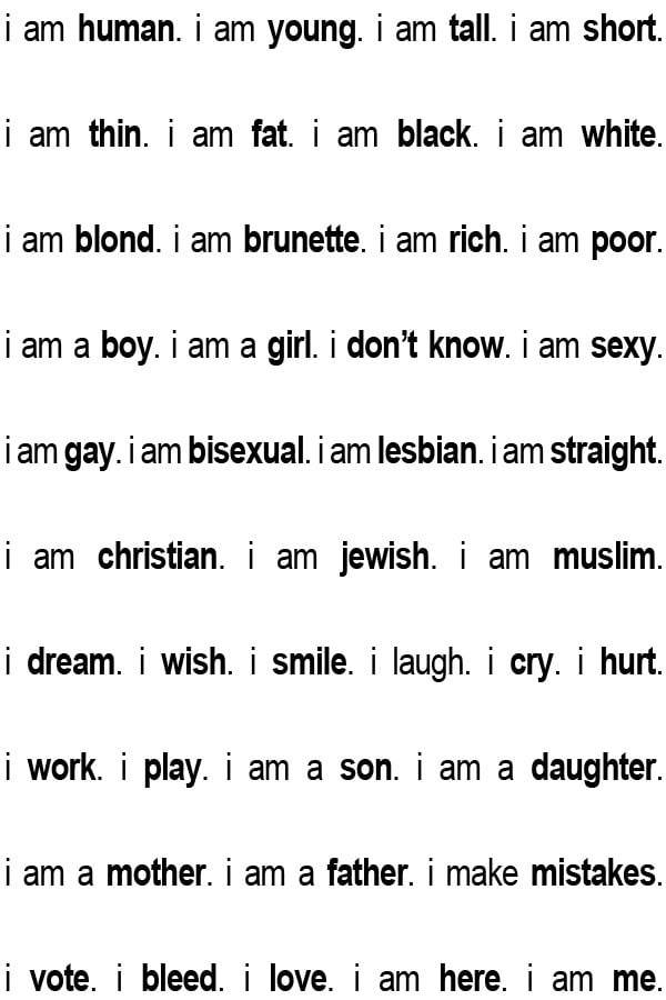 Unisex Black I Am Me